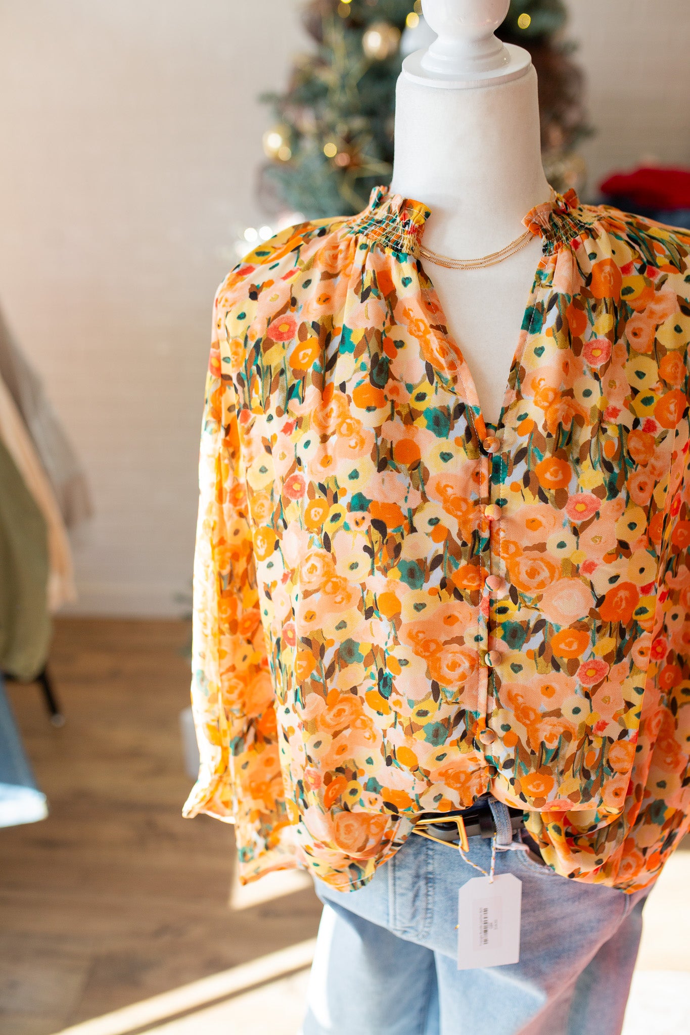 Persimmon Floral Blouse