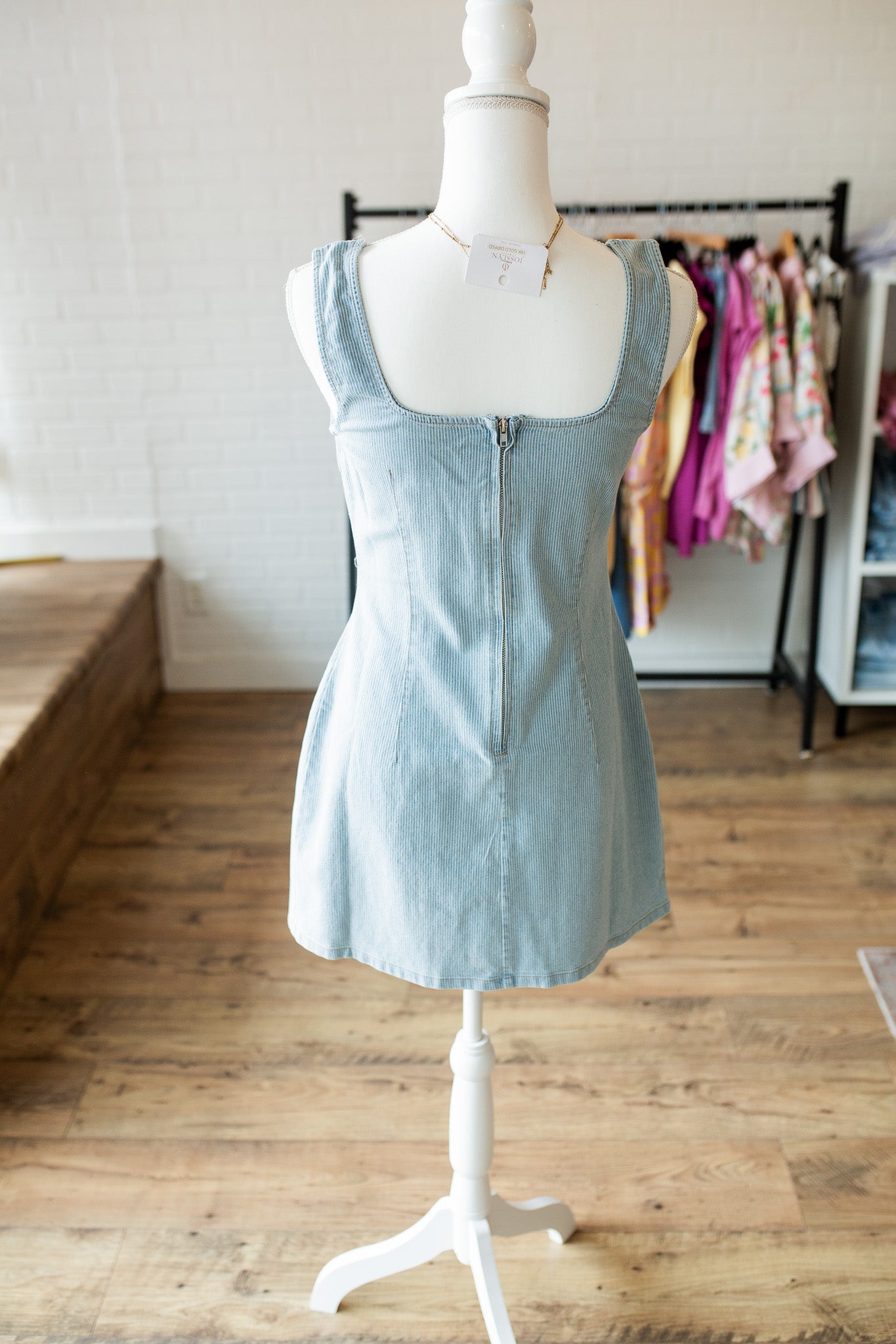 Pinstripe Denim Dress