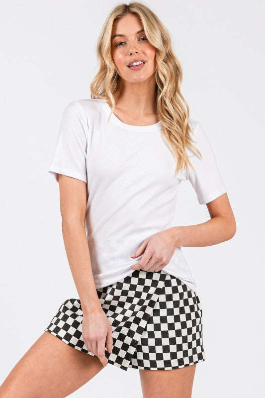 Off-White Ribbed Basic Tee