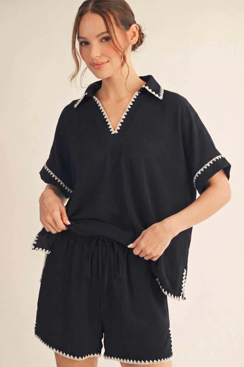 Black Crinkle Set- Top Only