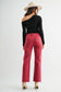 Red Ankle Straight Denim