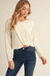 Cream/Red Twist Top