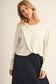 Cream/Red Twist Top