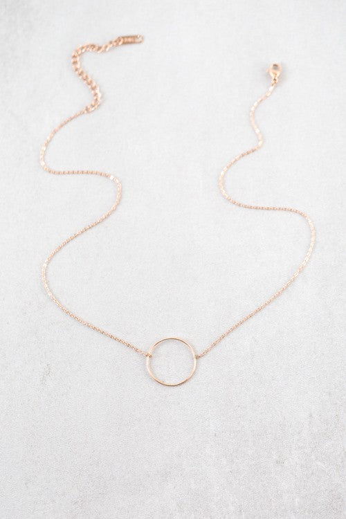 Rose Gold Hoop Necklace