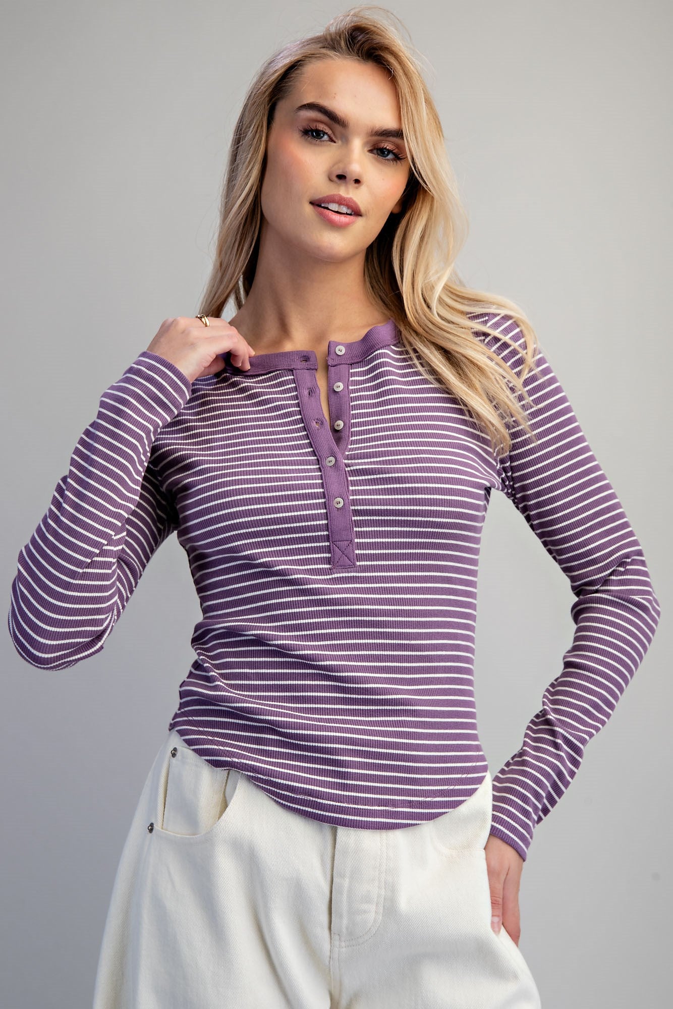 Sugar Plum Striped Henley