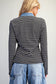 Black Striped Denim Contrast Top