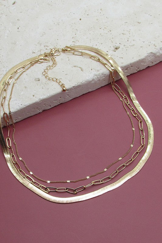 Herringbone Snake Link Necklace