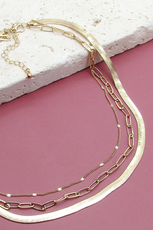 Herringbone Snake Link Necklace