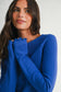 Thermal Knit Lettuce Edge Long Sleeve Top