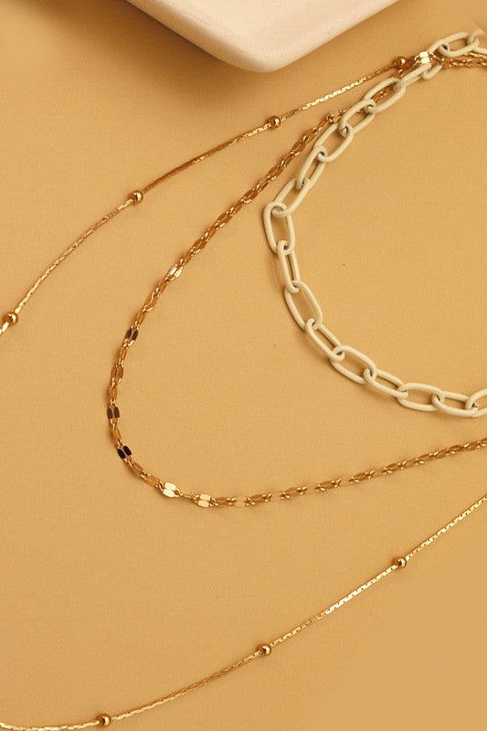 Color Chain Multi Layered Necklace