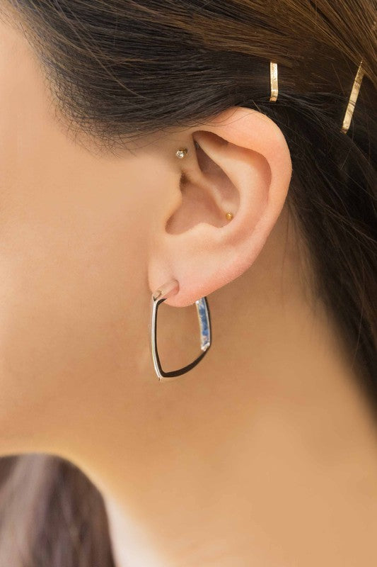Silver Angular Hoops
