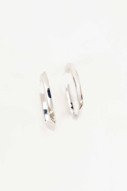 Silver Angular Hoops