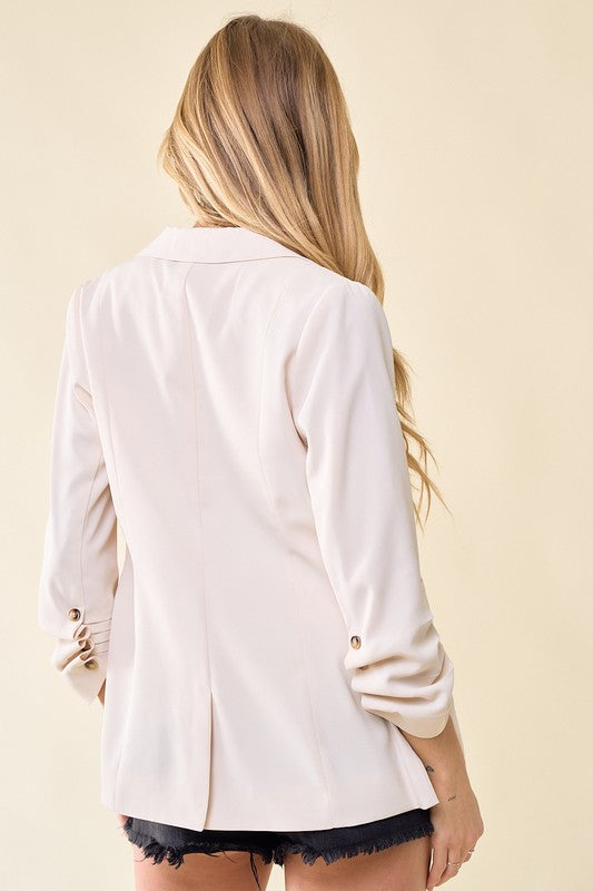 Cinched Sleeve Blazer- 2 Colors