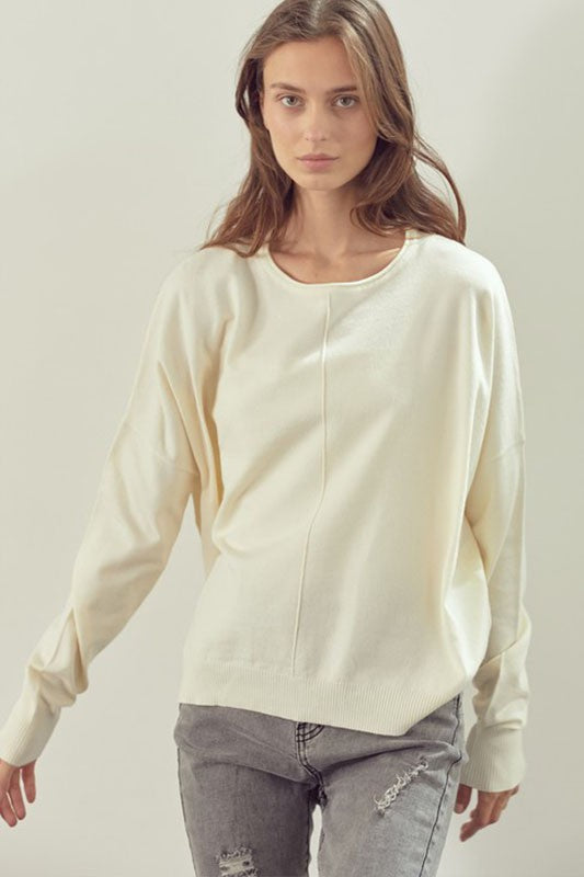 Teal Green/Ivory Basic Sweater