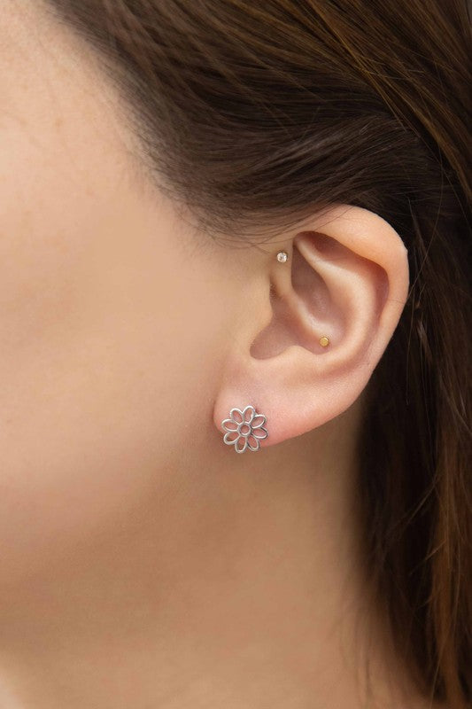 Silver Daisy Studs