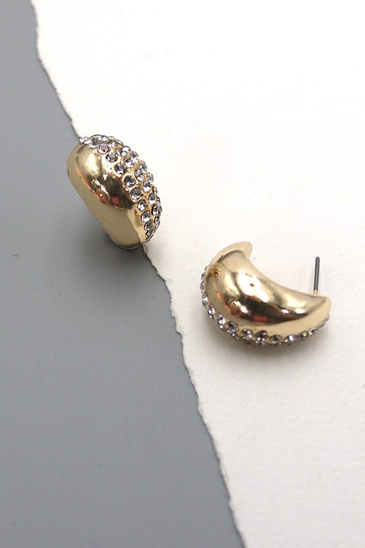 Rhinestone Moon Hoops