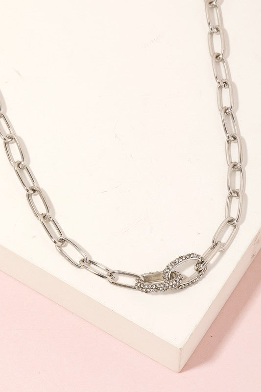 Pave Chain Link Necklace