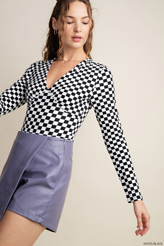 B/W Checkered Bodysuit