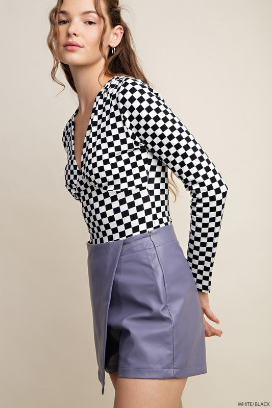 B/W Checkered Bodysuit