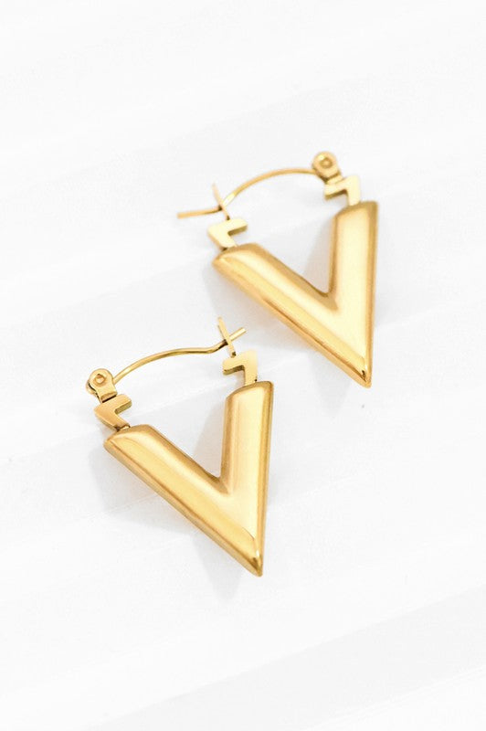 Gold Triangle Blake Earrings