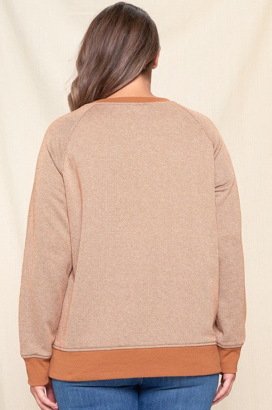 Toffee Side Zip Pullover + Curve