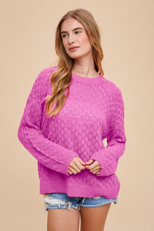 Neon Aurora Pink Spring Sweater