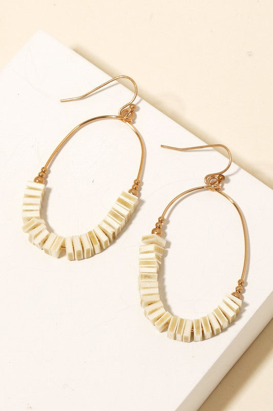 Square Beaded Oval Hoops