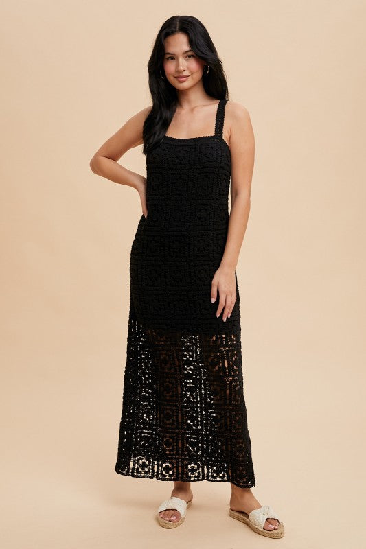 Black Crochet Maxi