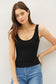 Off White/Black Scoop Neck Tank