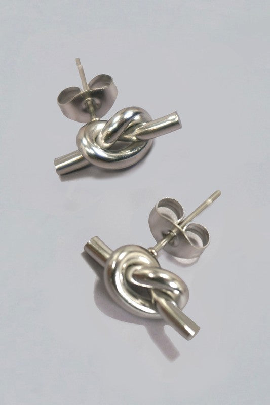 Silver Knot Studs