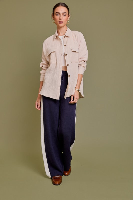 Oat Pocket Shirt Top