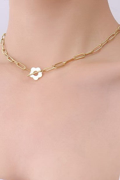 Flower Toggle Necklace