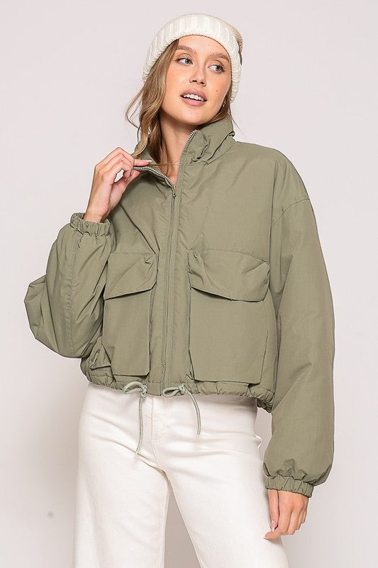 Olive Puffer Jacket