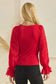Red Contrast Jacquard Top