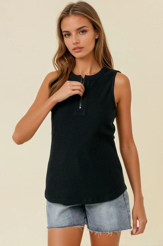 Black Zip-Up Tank