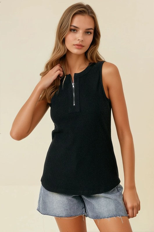 Black Zip-Up Tank