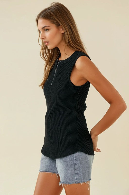 Black Zip-Up Tank