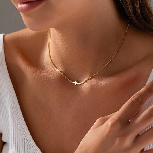 Sideways Cross Necklace