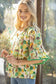 Green Fringe Detail Floral Top
