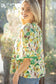 Green Fringe Detail Floral Top