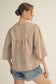 Brown Button Down Stripe Top