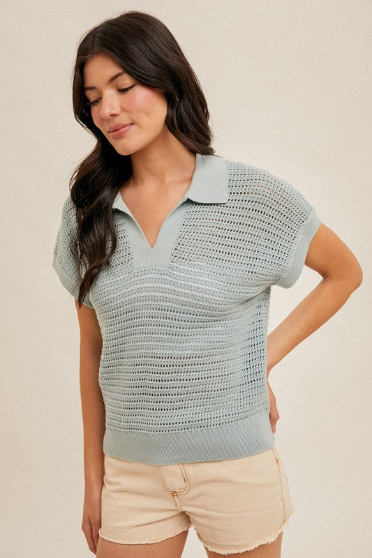 Seafoam FishNet Sweater