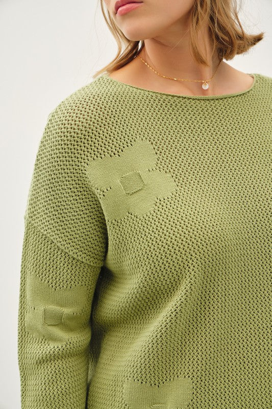 Chive Crochet Knit Sweater Sm-3X