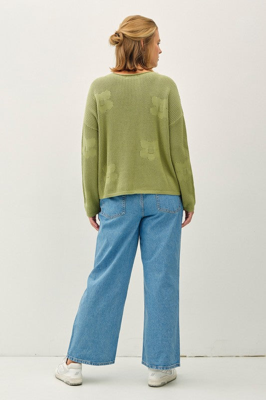 Chive Crochet Knit Sweater Sm-3X