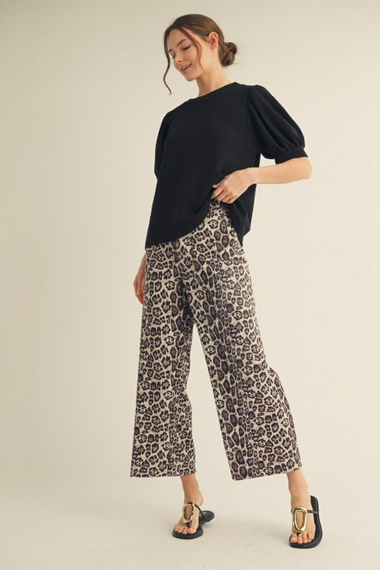 Jody Leopard Wide Leg Pants