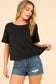 Elegant Black/White Textured Top