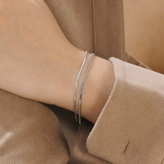 Classic Double Layer Bracelet Gold/Sil