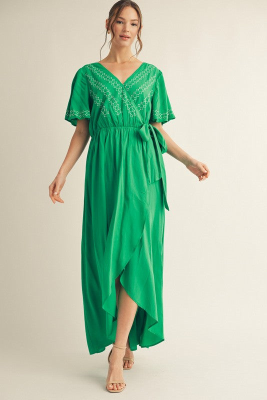 Green Waist Tie Maxi