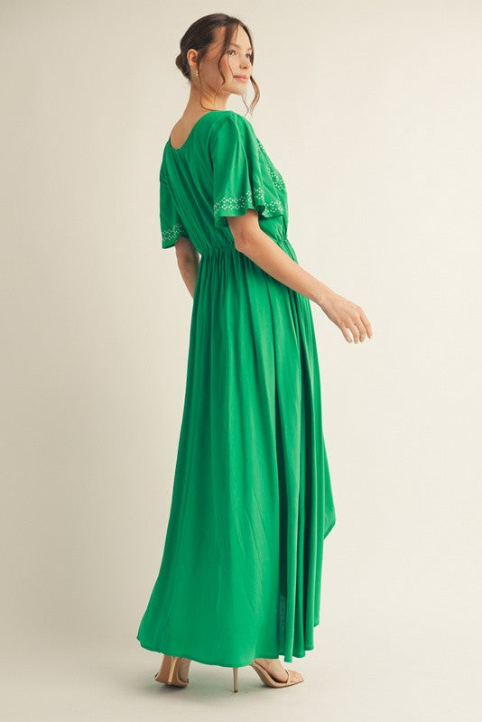 Green Waist Tie Maxi