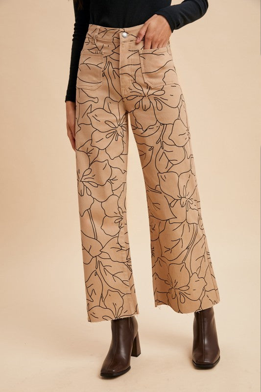 Latte Stretch Floral Pants